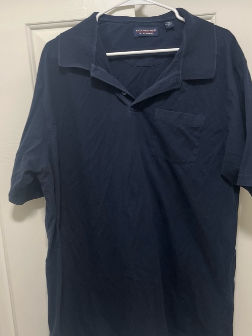 Roundtree & Yorke Men's Dark Navy Polo with Chest Pocket